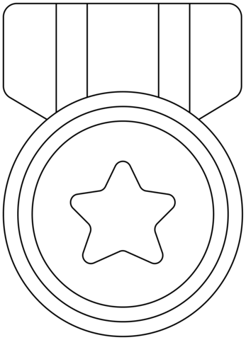 Military Medal Emoji Coloring Page